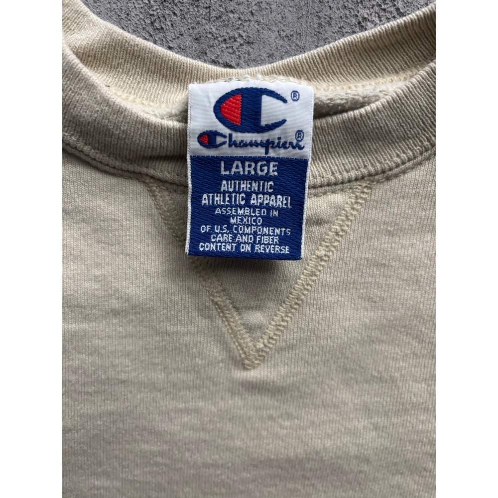 Vintage Champion Sweatshirt Mens Large Beige 90s - Picture 3 of 6